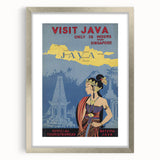 Vintage Java Travel Poster – Retro Indonesian Tourism Art