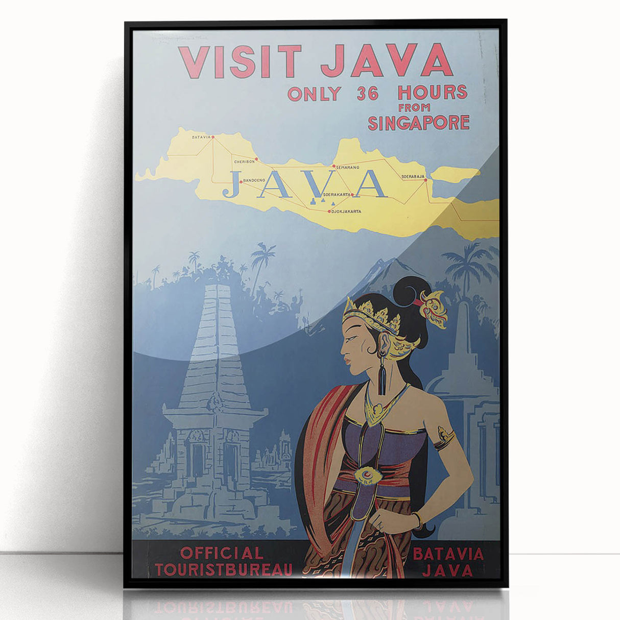 Vintage Java Travel Poster – Retro Indonesian Tourism Art