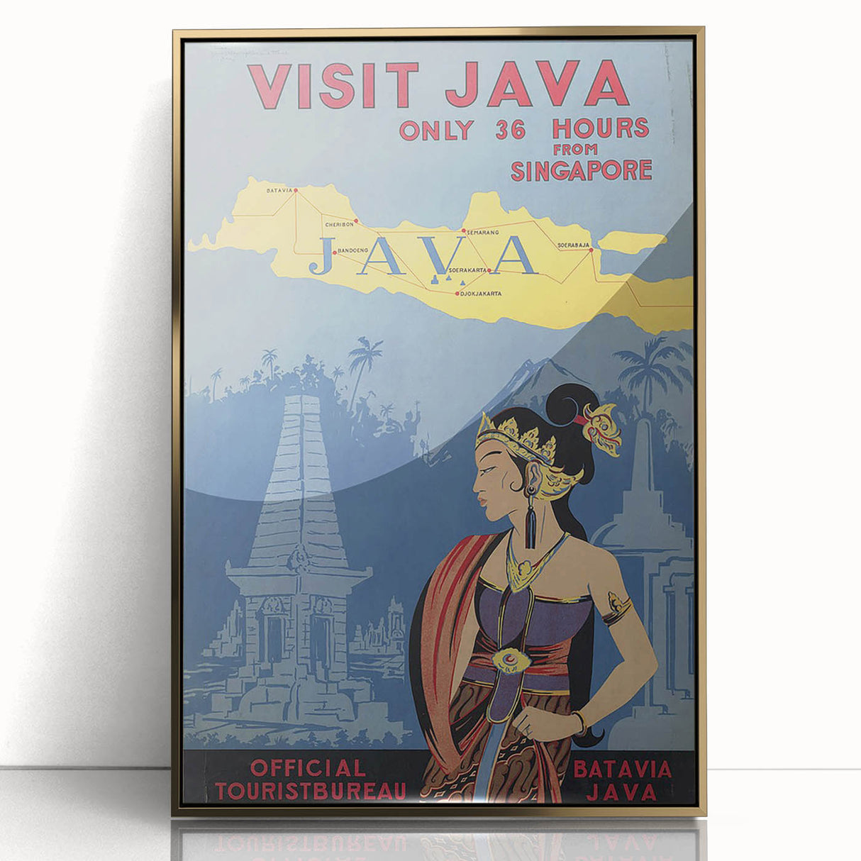 Vintage Java Travel Poster – Retro Indonesian Tourism Art