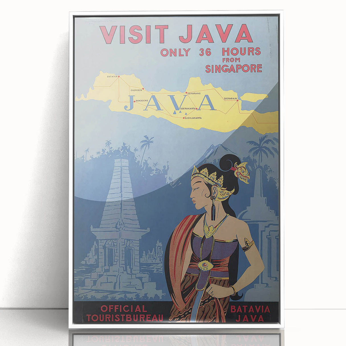 Vintage Java Travel Poster – Retro Indonesian Tourism Art