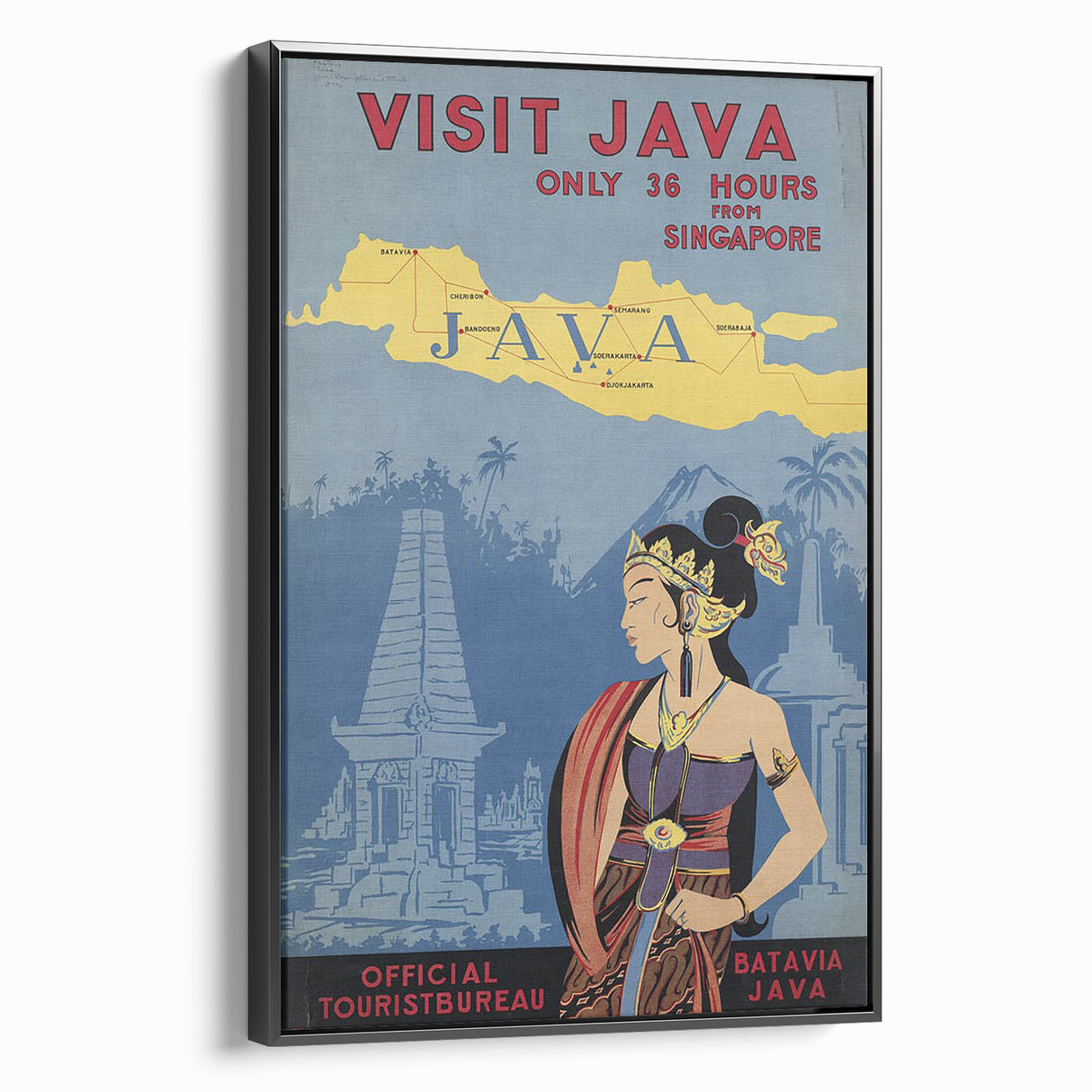 Vintage Java Travel Poster – Retro Indonesian Tourism Art
