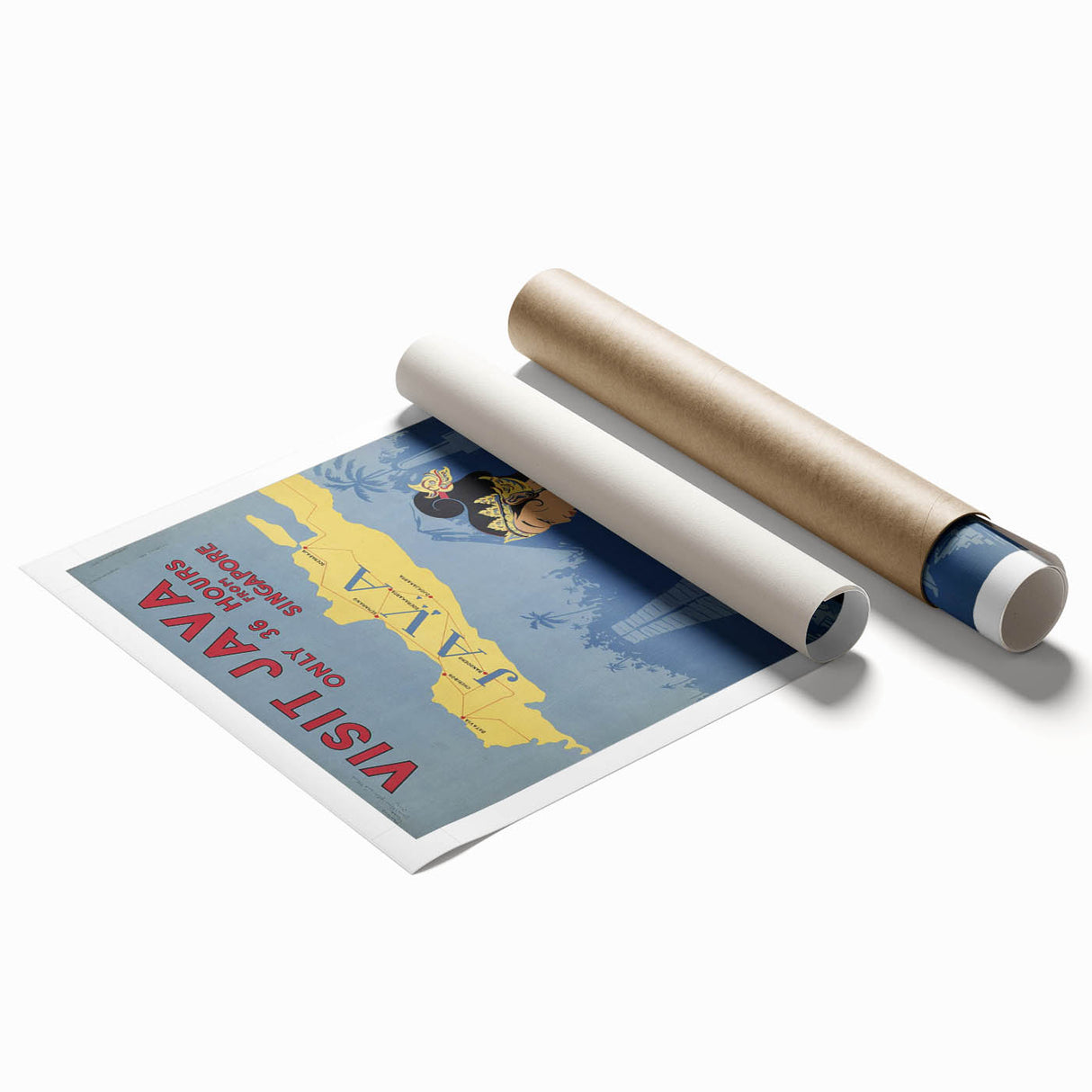 Vintage Java Travel Poster – Retro Indonesian Tourism Art