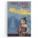 Vintage Java Travel Poster – Retro Indonesian Tourism Art