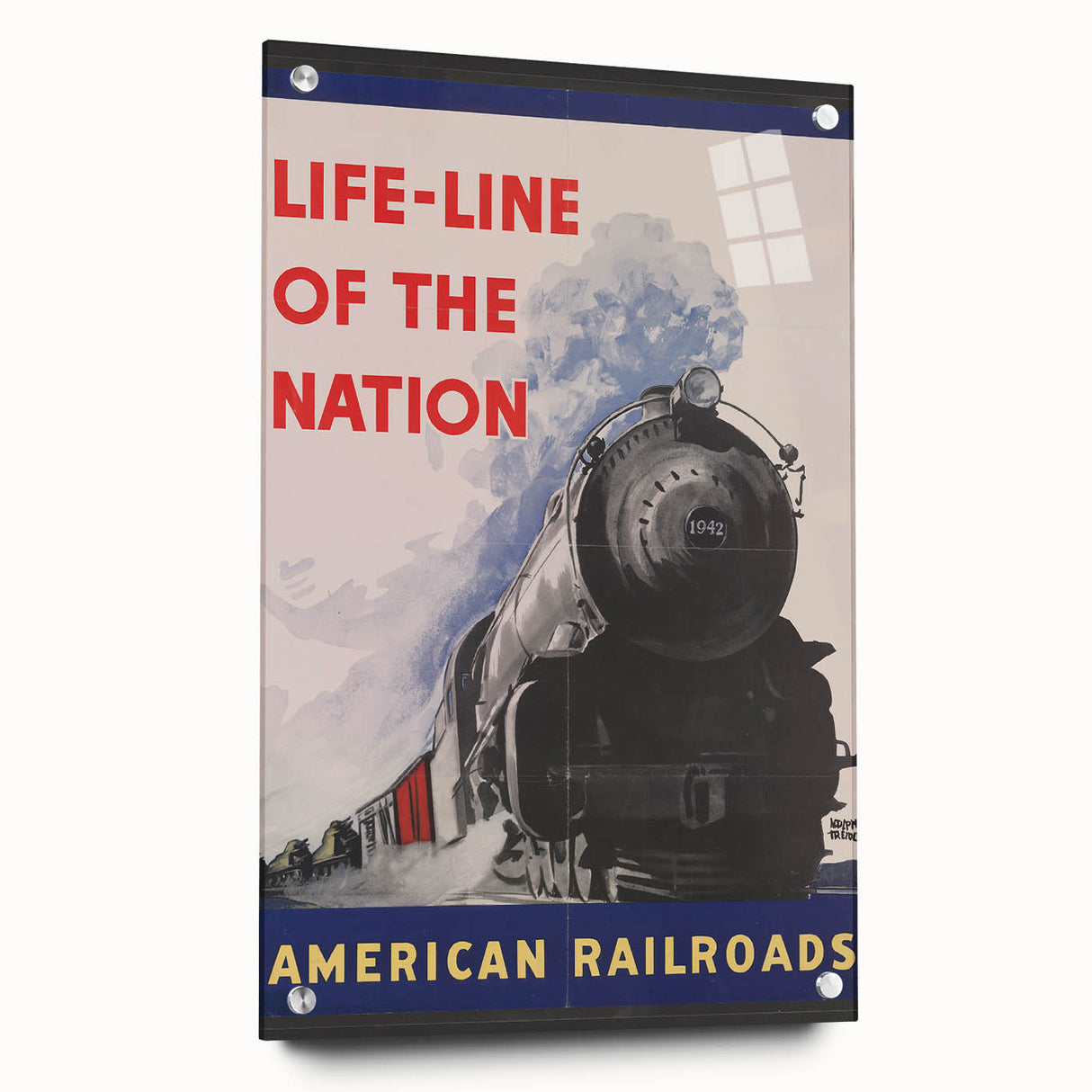 Vintage Railroad Travel Poster – Retro American Train Art
