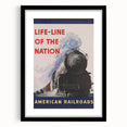 Vintage Railroad Travel Poster – Retro American Train Art