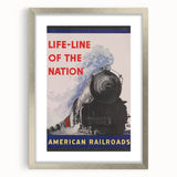 Vintage Railroad Travel Poster – Retro American Train Art