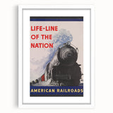 Vintage Railroad Travel Poster – Retro American Train Art