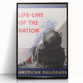 Vintage Railroad Travel Poster – Retro American Train Art