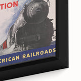 Vintage Railroad Travel Poster – Retro American Train Art