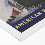 Vintage Railroad Travel Poster – Retro American Train Art