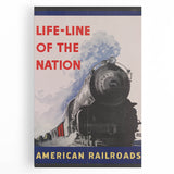 Vintage Railroad Travel Poster – Retro American Train Art