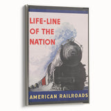 Vintage Railroad Travel Poster – Retro American Train Art
