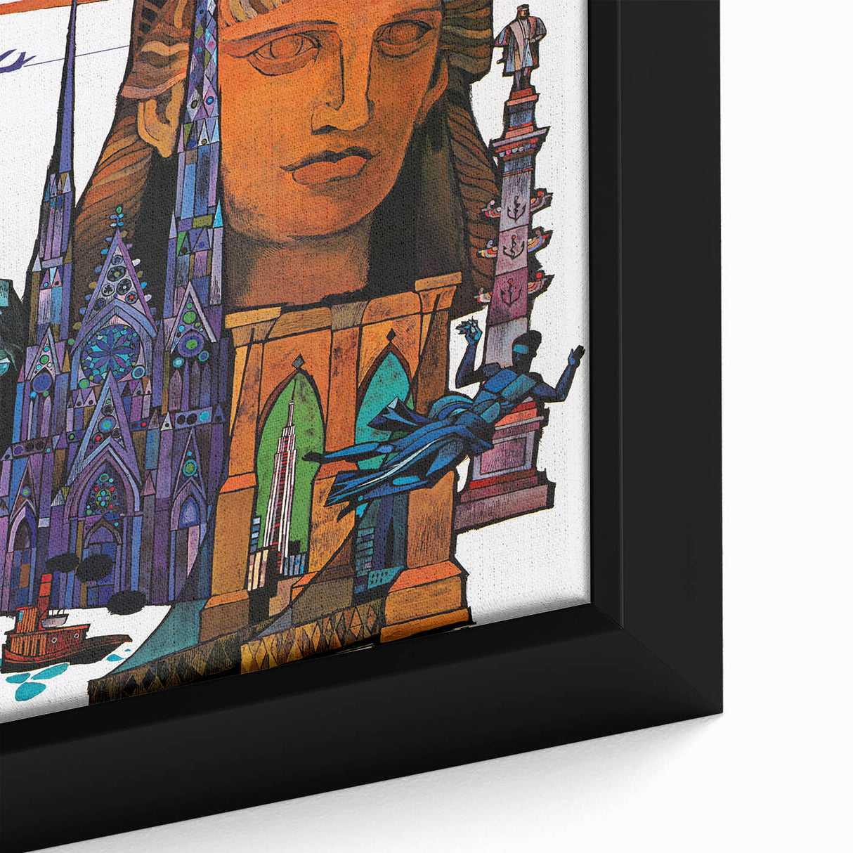 Vintage New York Travel Poster – Retro TWA Statue of Liberty Art