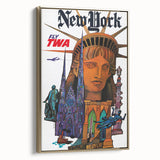 Vintage New York Travel Poster – Retro TWA Statue of Liberty Art