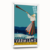 Vintage Sweden Värmland Travel Poster – Retro Nordic Wall Art
