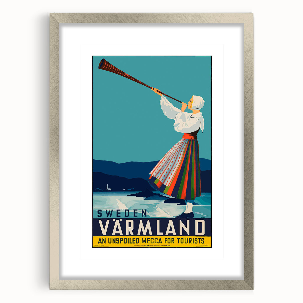 Vintage Sweden Värmland Travel Poster – Retro Nordic Wall Art