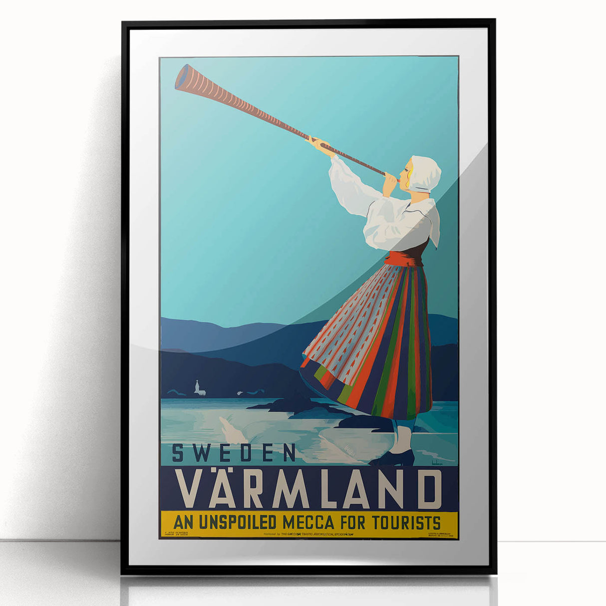 Vintage Sweden Värmland Travel Poster – Retro Nordic Wall Art