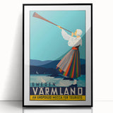 Vintage Sweden Värmland Travel Poster – Retro Nordic Wall Art