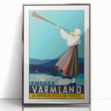 Vintage Sweden Värmland Travel Poster – Retro Nordic Wall Art