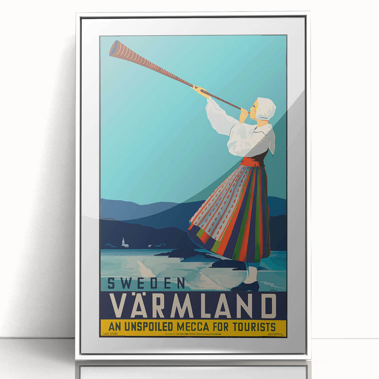 Vintage Sweden Värmland Travel Poster – Retro Nordic Wall Art