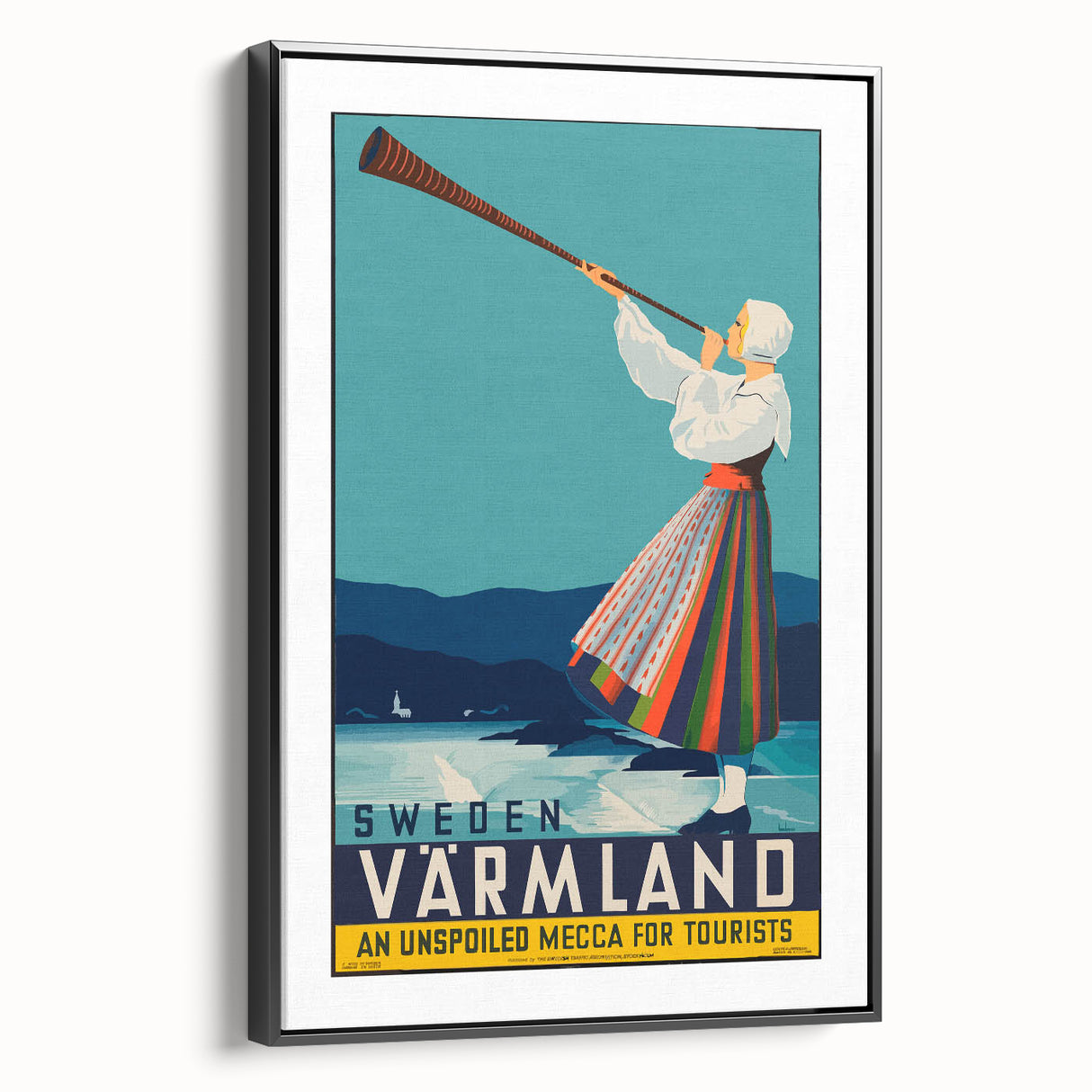 Vintage Sweden Värmland Travel Poster – Retro Nordic Wall Art