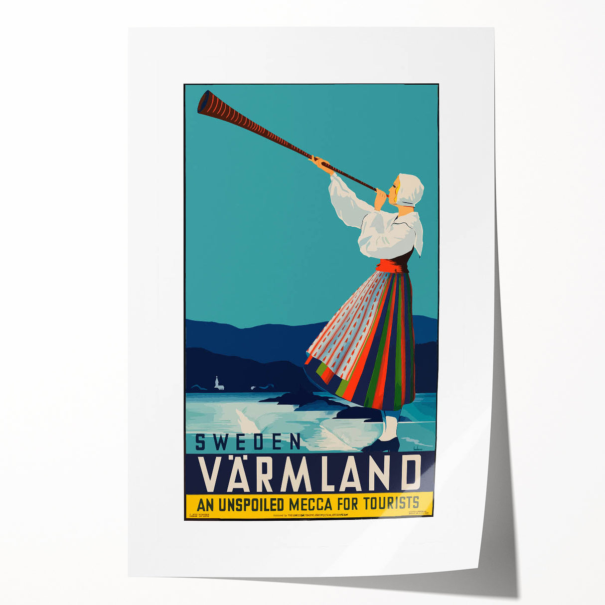 Vintage Sweden Värmland Travel Poster – Retro Nordic Wall Art