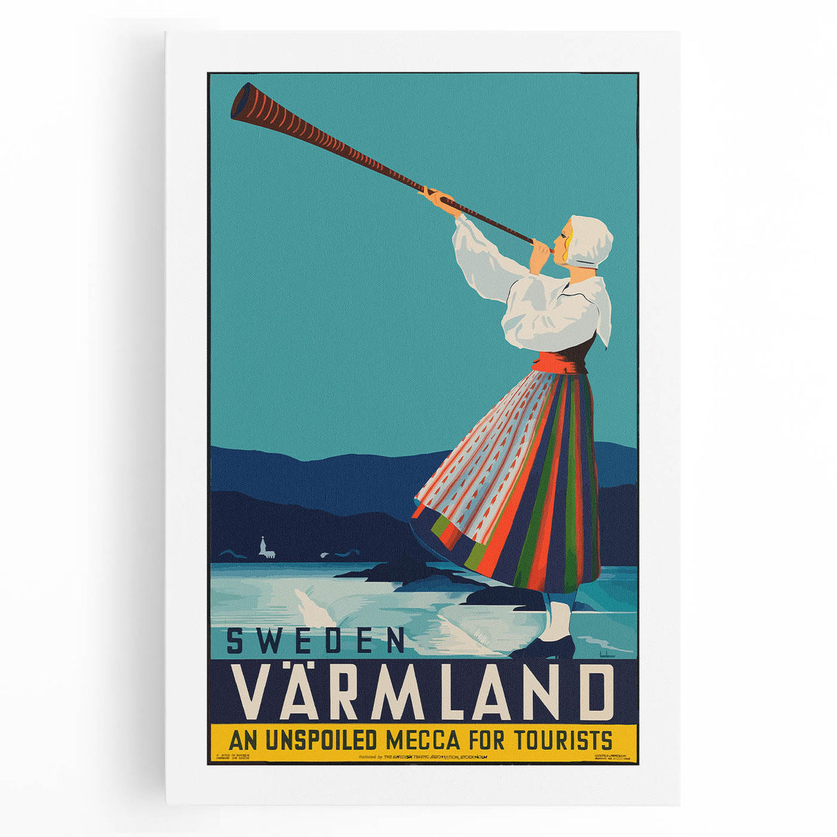 Vintage Sweden Värmland Travel Poster – Retro Nordic Wall Art