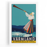Vintage Sweden Värmland Travel Poster – Retro Nordic Wall Art