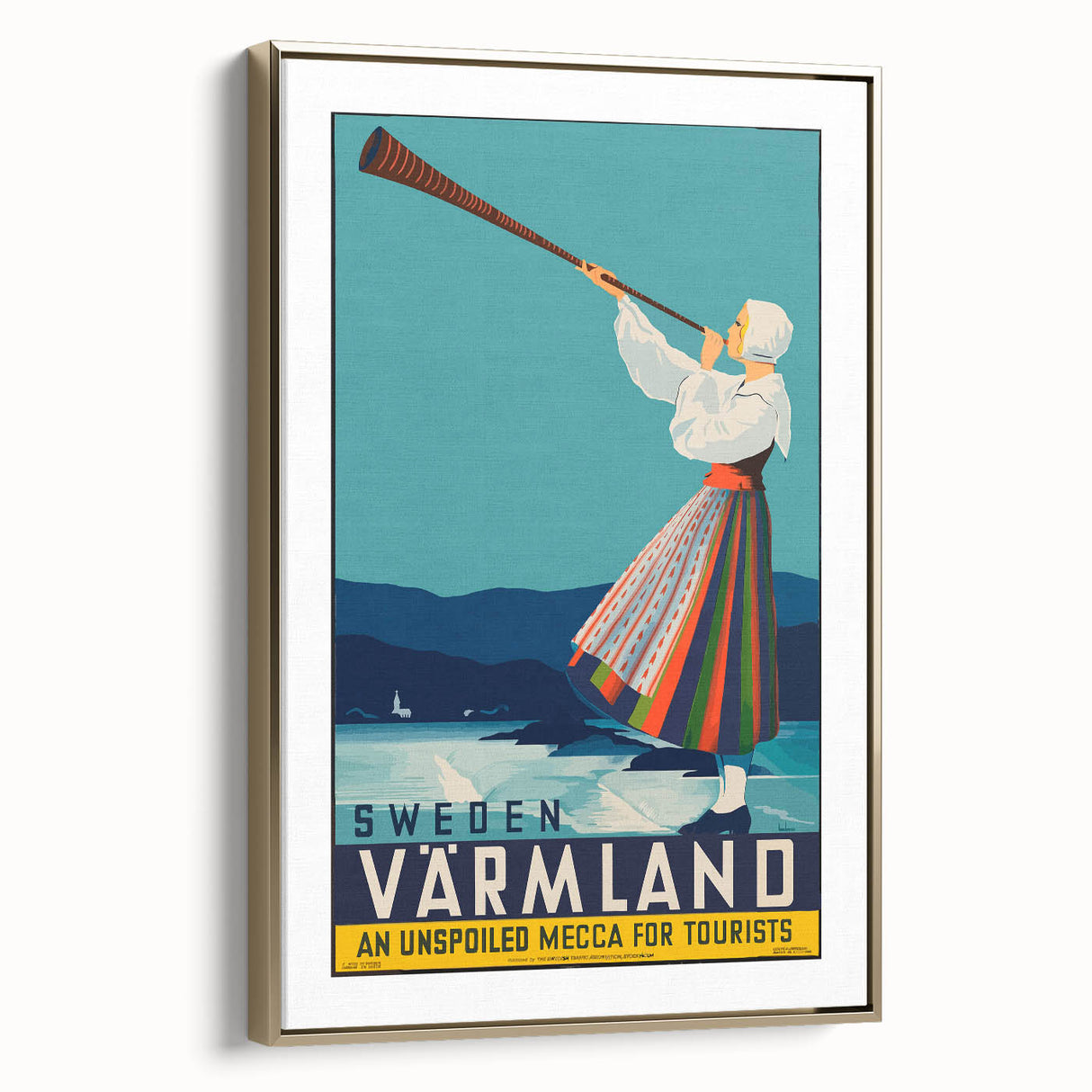 Vintage Sweden Värmland Travel Poster – Retro Nordic Wall Art