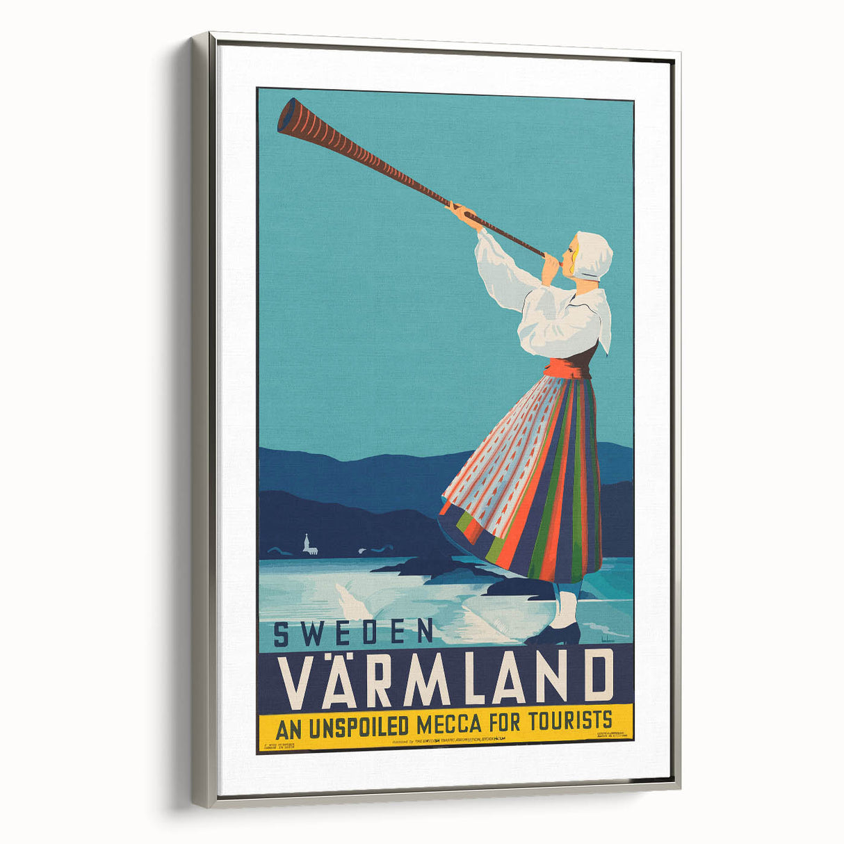 Vintage Sweden Värmland Travel Poster – Retro Nordic Wall Art