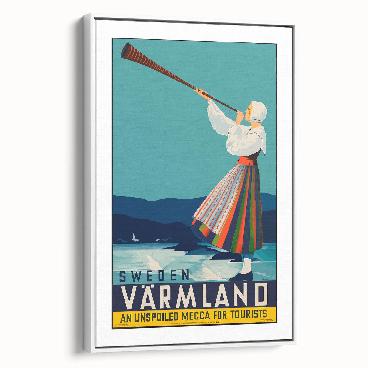 Vintage Sweden Värmland Travel Poster – Retro Nordic Wall Art