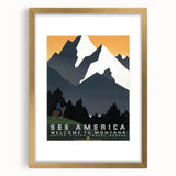 Vintage Montana Travel Poster – Retro See America Wall Art Print