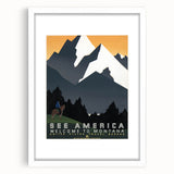 Vintage Montana Travel Poster – Retro See America Wall Art Print