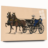 Vintage Horse-Drawn Carriage Poster - Retro Elegant Travel Art