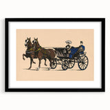 Vintage Horse-Drawn Carriage Poster - Retro Elegant Travel Art