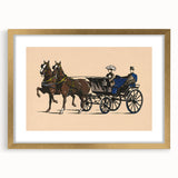 Vintage Horse-Drawn Carriage Poster - Retro Elegant Travel Art