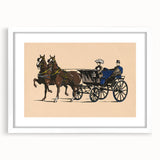 Vintage Horse-Drawn Carriage Poster - Retro Elegant Travel Art