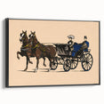 Vintage Horse-Drawn Carriage Poster - Retro Elegant Travel Art