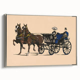 Vintage Horse-Drawn Carriage Poster - Retro Elegant Travel Art