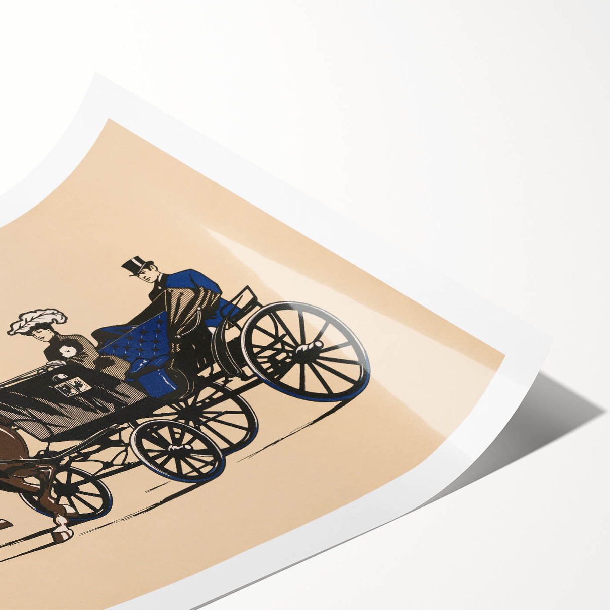 Vintage Horse-Drawn Carriage Poster - Retro Elegant Travel Art