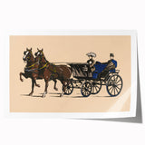 Vintage Horse-Drawn Carriage Poster - Retro Elegant Travel Art