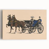 Vintage Horse-Drawn Carriage Poster - Retro Elegant Travel Art