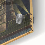 Vintage Travel Poster - Statue of Liberty at Night, NYC