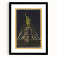 Vintage Travel Poster - Statue of Liberty at Night, NYC