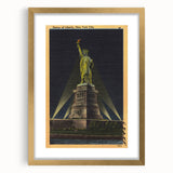 Vintage Travel Poster - Statue of Liberty at Night, NYC