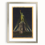 Vintage Travel Poster - Statue of Liberty at Night, NYC