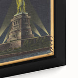 Vintage Travel Poster - Statue of Liberty at Night, NYC