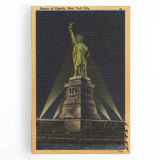 Vintage Travel Poster - Statue of Liberty at Night, NYC