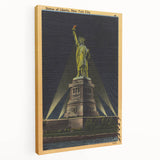 Vintage Travel Poster - Statue of Liberty at Night, NYC