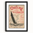 Vintage Outing August Poster – Retro Sailing Travel Art